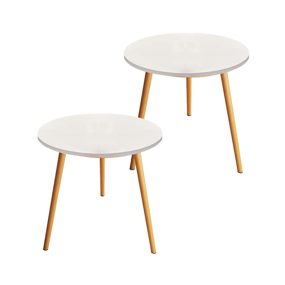 SOGA 2X 60x72cm White Small Side Coffee Table Living Room Balcony Home D?cor Style