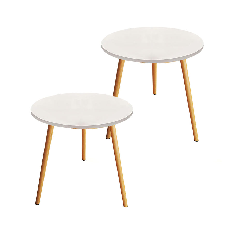 SOGA 2X 60x72cm White Small Side Coffee Table Living Room Balcony Home D?cor Style