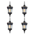Vintage Lamp 4X 54.5cm Elegant Aluminum & Glass Lantern Chandelier Classic Hanging Light Fixture Antique Style