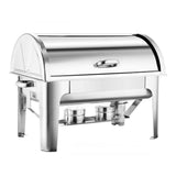 SOGA 9L Stainless Steel Full Size Roll Top Chafing Dish Food Warmer