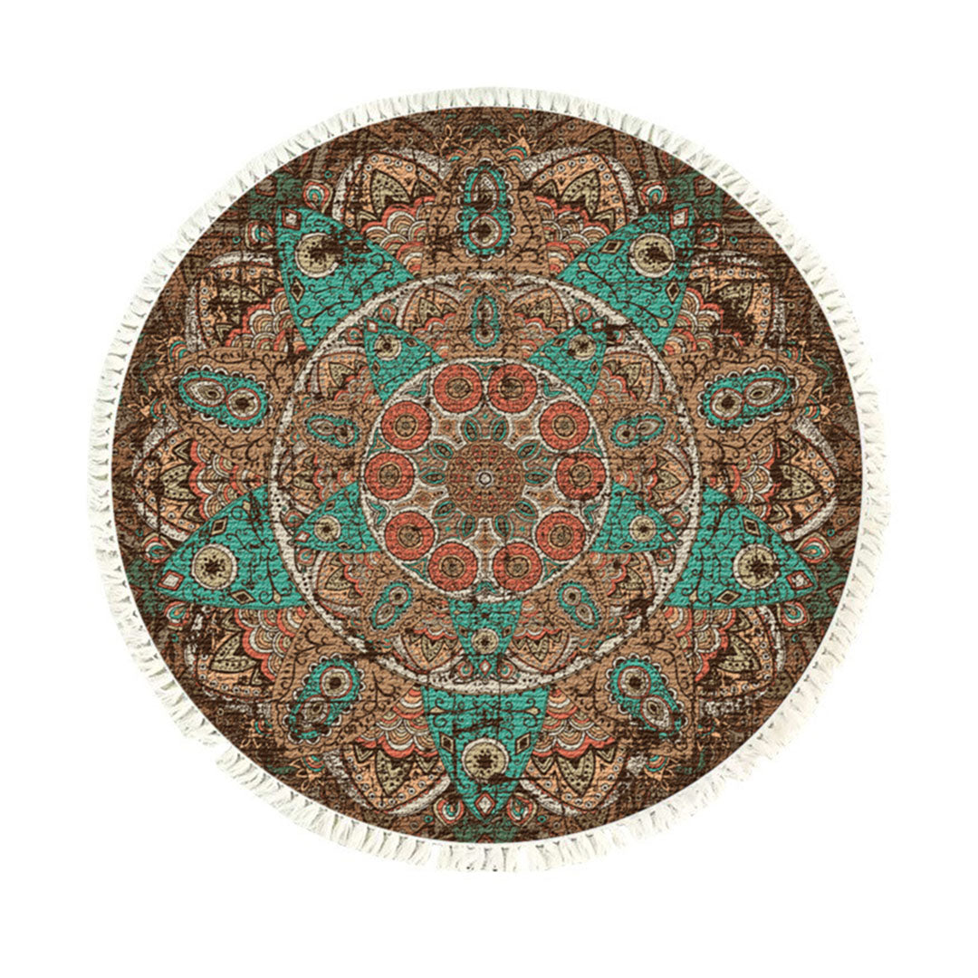 SOGA 90cm Mandala Round Area Thick Anti-slip Doormat, Home Decor