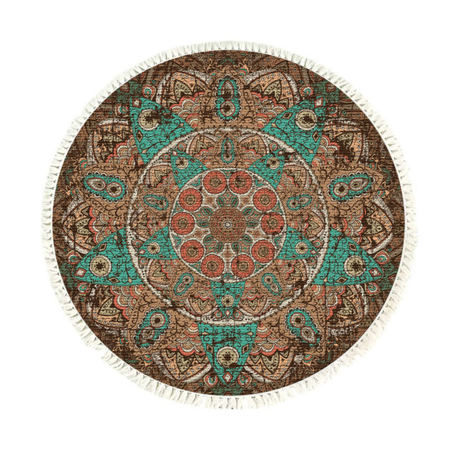 SOGA 90cm Mandala Round Area Thick Anti-slip Doormat, Home Decor