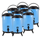 SOGA 8X 16L Stainless Steel Insulated Milk Tea Barrel Hot and Cold Beverage Dispenser Container with Faucet Blue