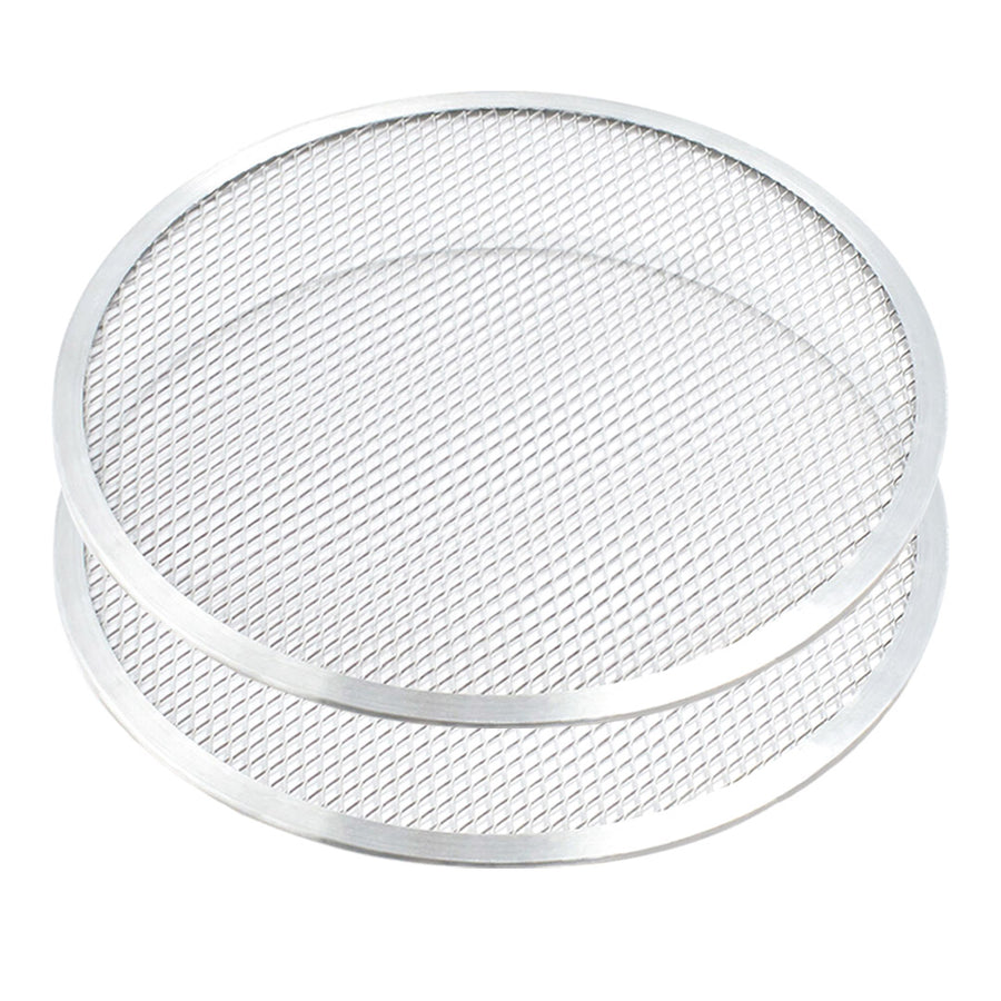 SOGA 2X 9-inch Round Seamless Aluminium Nonstick Commercial Grade Pizza Screen Baking Pan