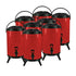 SOGA 8X 10L Stainless Steel Insulated Milk Tea Barrel Hot and Cold Beverage Dispenser Container with Faucet Red