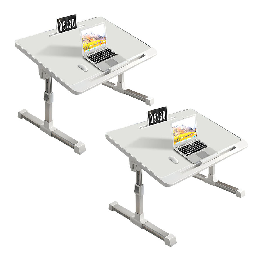 SOGA 2X 60X40cm White Small Laptop Bed Portable Foldable Study Table Adjustable