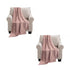 SOGA 2X Pink Textured Knitted Throw Blanket Warm Cozy Woven Cover Couch Bed Sofa Home Decor with Tassels