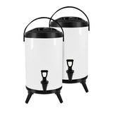 SOGA 2X 8L Stainless Steel Insulated Milk Tea Barrel Hot and Cold Beverage Dispenser Container with Faucet White