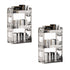 SOGA 2X 38x24cm Clear 3 Tier Bookshelf & Cosmetic Storage Organizer Trolley Rack