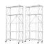 SOGA 2X 5 Tier Steel White Foldable Kitchen Cart Multi-Functional Shelves Portable Storage Organizer with Wheels