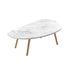 SOGA 80x40cm White Stone Pattern Living Room Nordic  Coffee Table Modern Style
