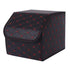 SOGA Leather Car Boot Collapsible Foldable Trunk Cargo Organizer Portable Storage Box Black/Red Stitch Small