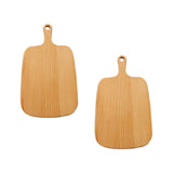 SOGA 2X 33cm Brown Rectangle Wooden Serving Tray Chopping Board Paddle with Handle Home Decor