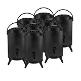 SOGA 8X 8L Stainless Steel Insulated Milk Tea Barrel Hot and Cold Beverage Dispenser Container with Faucet Black