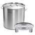 SOGA 50L Stainless Steel Stock Pot with One Steamer Rack Insert Stockpot Tray Tray