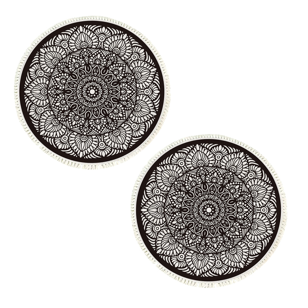 SOGA 2X 120cm Mandala Modern Ethnic Tassel Print Anti-slip Doormat, Home Decor Decor