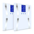 SOGA 2X Glass LCD Digital Body Fat Scale Bathroom Electronic Gym Water Weighing Scales White