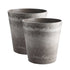 SOGA 2X 27cm Rock Grey Round Resin Plant Flower Pot in Cement Pattern Planter Cachepot for Indoor Home Office Office