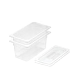 SOGA 150mm Clear Gastronorm GN Pan 1/3 Food Tray Storage Bundle of 2 with Lid