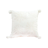 SOGA 45cm Throw Pillow  White Soft Plush Cushion Christmas Snowflake Ball Square For festive Holiday