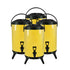 SOGA 4X 10L Stainless Steel Insulated Milk Tea Barrel Hot and Cold Beverage Dispenser Container with Faucet Yellow