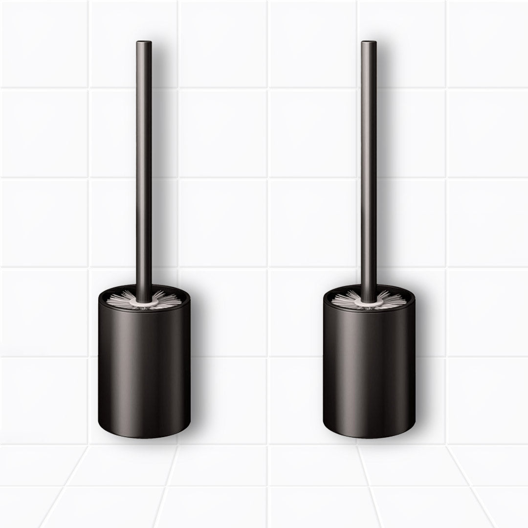 SOGA 2X 27cm Wall-Mounted Toilet Brush with Holder Bathroom Cleaning Scrub Black
