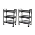 SOGA 2X 3 Tier Steel Black Bee Mesh Kitchen Cart Multi-Functional Shelves Portable Storage Organizer with Wheels