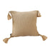 SOGA 50CM Light Brown Pillow with Tassel Accents, Rizzy Transitional Cover Throw Pillow