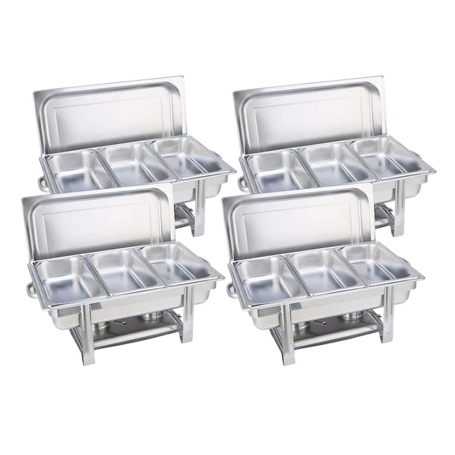 SOGA 4X Stainless Steel Chafing Triple Tray Catering Dish Food Warmer