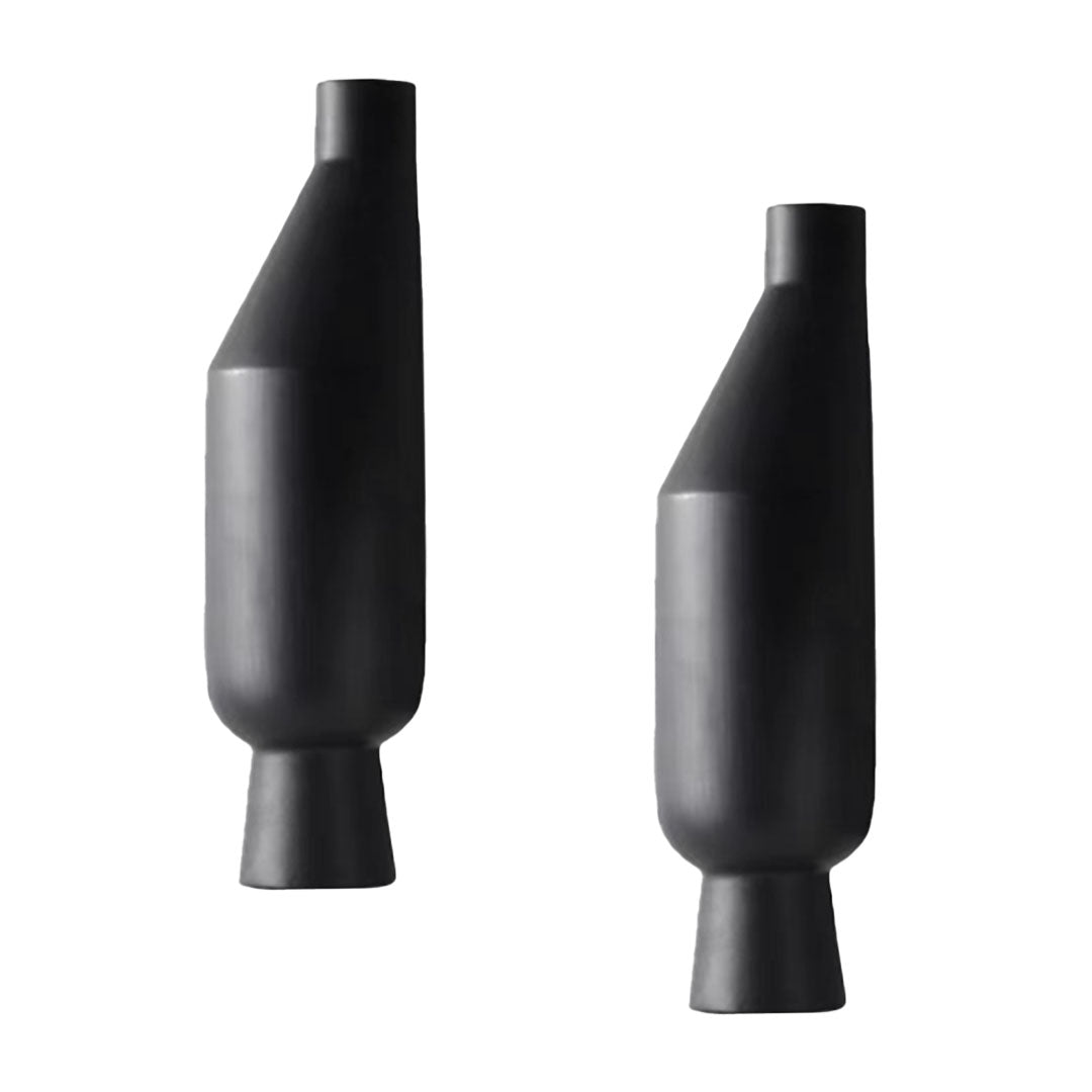 SOGA 2X 14x52cm Ornament Modern Minimalist Vase Decorative with Narrow tops and Wider rounded Body for Home Decor