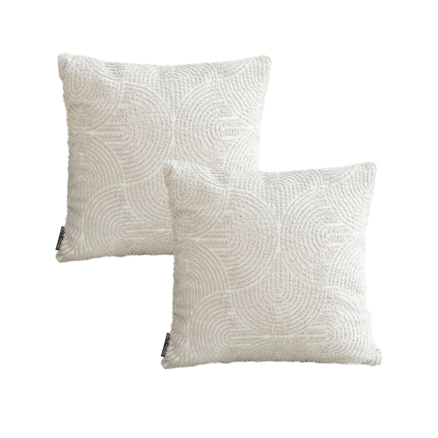 SOGA 2X 50cm Gray Pillow Basic Square Stylish Geometric Plush Solid Decorative Covers Throw Pillow