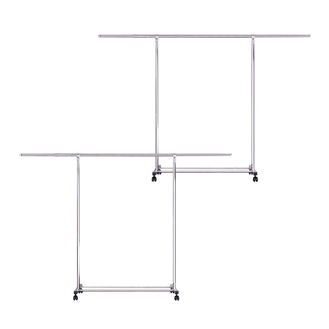 SOGA 2X  240cm Stainless Steel Floor-Standing Clothes Rack - Durable and Space-Saving Laundry Organizer