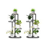 SOGA 2X 4 Tier 5 Pots Black Metal Plant Rack Flowerpot Storage Display Stand Holder Home Garden Decor