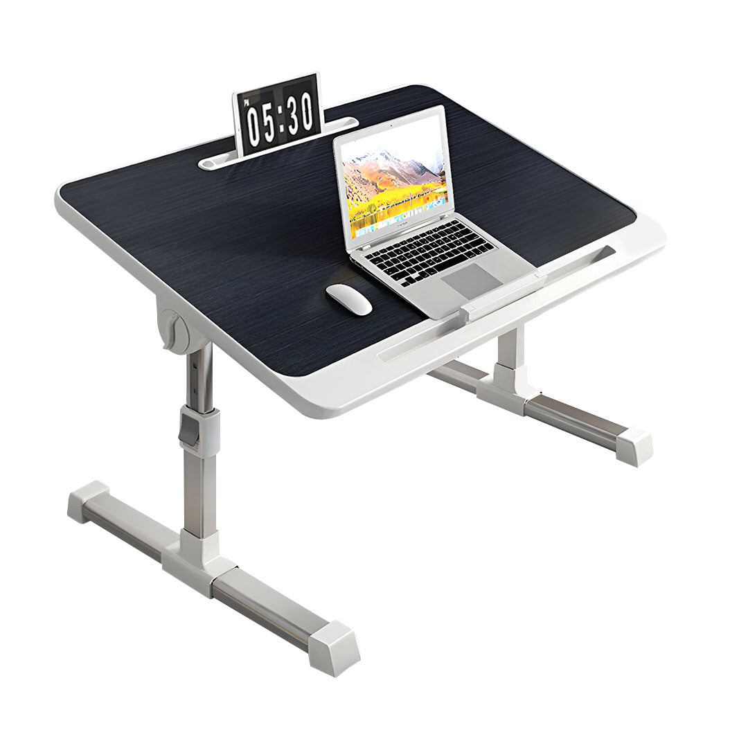SOGA 60X40cm Black Small Laptop Bed Portable Foldable Study Table Adjustable Adjustable