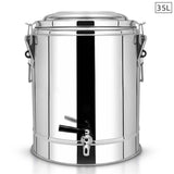 SOGA 35L Stainless Steel Insulated Stock Pot Dispenser Hot & Cold Beverage Container With Tap