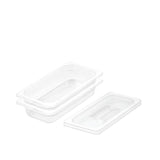 SOGA 65mm Clear Gastronorm GN Pan 1/3 Food Tray Storage Bundle of 2 with Lid