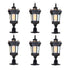 Vintage Lamp 6X 72cm Lantern Stand Elegant Aluminum & Glass Outdoor Light Antique Style Exterior Fixture