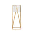 SOGA 70cm Gold Metal Plant Stand with White Flower Pot Holder Corner Shelving Rack Indoor Display