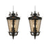 Vintage Lamp 2X 60.3cm Aluminum & Glass Lantern Elegant Chandelier Style Classic Hanging Light Antique-Inspired Design