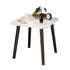SOGA 40cm White Ceramic Table Stone Pattern Compact Modern Design with Black Metal Legs