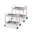 SOGA 2X 2 Tier 75x40x83cm Stainless Steel Kitchen Trolley Bowl Collect Service Food Cart Small