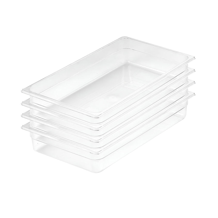 SOGA 100mm Clear Gastronorm GN Pan 1/1 Food Tray Storage Bundle of 4