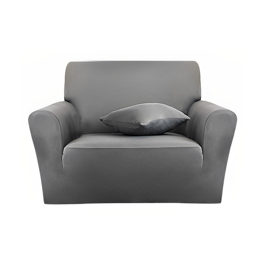 SOGA 1-Seater Grey Sofa Cover Couch Protector High Stretch Lounge Slipcover Home Decor