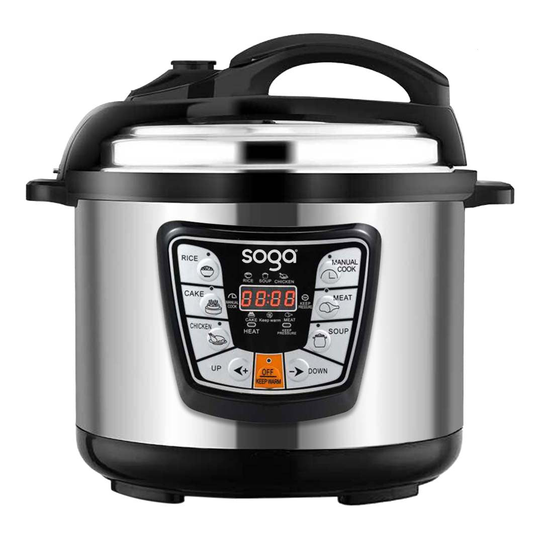 SOGA Electric Pressure Cooker 12L Stainless Steel NonStick 1600W