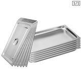 SOGA 6X Gastronorm GN Pan Full Size 1/1 GN Pan 2cm Deep Stainless Steel Tray With Lid