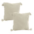 SOGA 45cm Khaki Wabi-Sabi Thickened Cotton Tassel Square  Throw Pillow Pillow