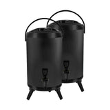 SOGA 2X 12L Stainless Steel Insulated Milk Tea Barrel Hot and Cold Beverage Dispenser Container with Faucet Black