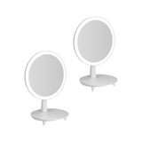 SOGA 2X Round White Rechargeable LED Light Makeup Mirror Tabletop Vanity Home Decor