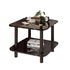 SOGA 70cm Black Ceramic Side Table Stone Pattern Modern Design with Black Metal Legs