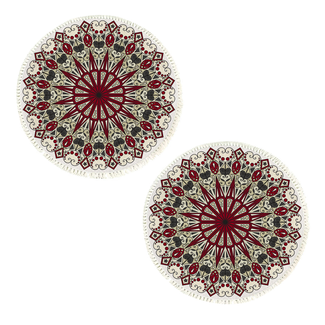 SOGA 2X 120cm Mandala Modern Ethnic Tassel Print Anti-slip Doormat, Home Decor